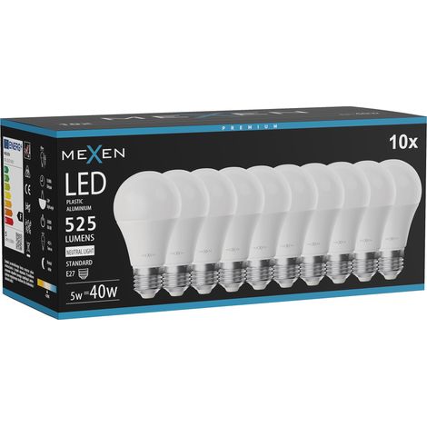 Mexen Nova 10x Ampoule LED E27, A60, 5W, Neutre - 4000K, 525 lm - L100-E27-0540-01x10 (1/3)