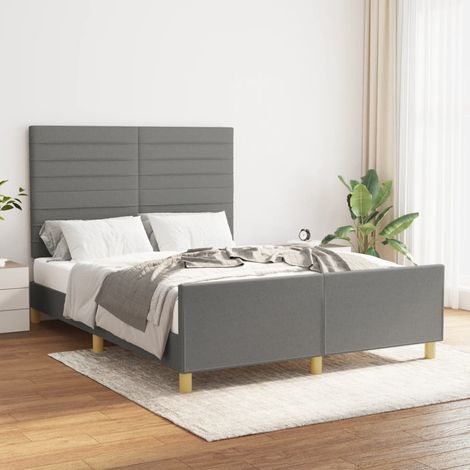 Cadre de lit sans matelas-Structure de lit gris foncé 140x190 cm tissu 779208 (1/5)