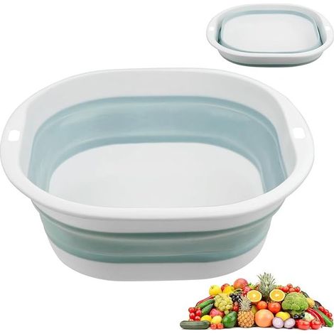 Bassine Pliable, 5 L Bassine Retractable Nettoyage Ménager Petite Bassine Bucket, Pliable Retractable Lavabo Multifonction, pour Salle de Bains, Cuisine, Jardin, Camping, Blue (1/5)