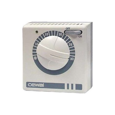 TERMOSTATO AMBIENTE MECCANICO CEWAL RQ30 BIANCO (1/2)