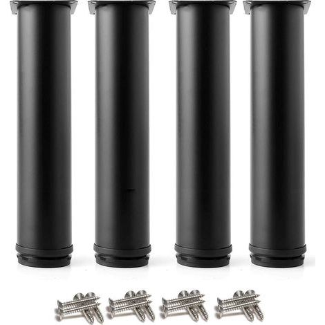 4 Black Adjustable Legs 200mm Height Thicken Cabinet Legs Table Legs Furniture Legs, Stainless Steel Adjustable Height 0-15mm Come with Stainless Steel Screws (1/5)