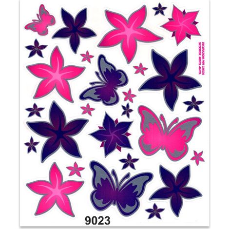 Adesivi Stickers Giganti Fiori e Farfalle 24 x 20 cm (1/4)