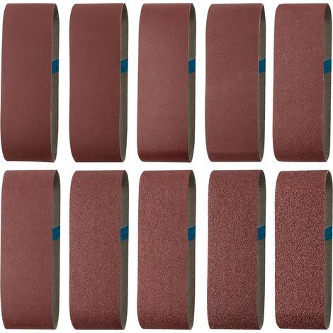 Bande abrasive 75 x 533 mm, 2 x 40/60/80/100/120/150/180/240/320/400 grains (correctif/moyen/fin/fin), polissage et dépoussiérage, idéale pour le bois (20 pièces) (1/5)