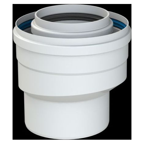 Brötje Adapter Erweiterung konzentrisch ADT DN 60/100 auf DN 80/125, AL/PPs, Weiß (1/2)