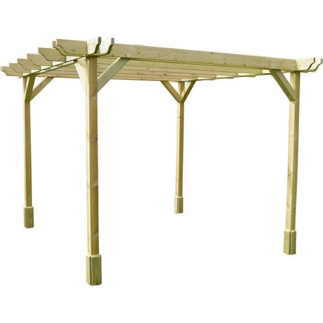Double Premium Pergola - Wood - L480 x W480 x H270 cm - Light Green