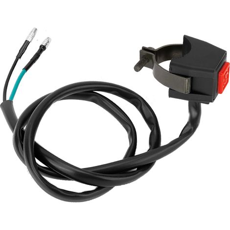 Bouton Klaxon Moto 22mm 7/8 Pouce Interrupteur Universel Guidon avec Câble (1/5)