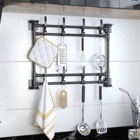 Selbstklebende, mehrreihige Wandregale mit bohrfreien Haken, ideal zur Aufbewahrung und Organisation in Küchen, Badezimmern und Wohnzimmern.