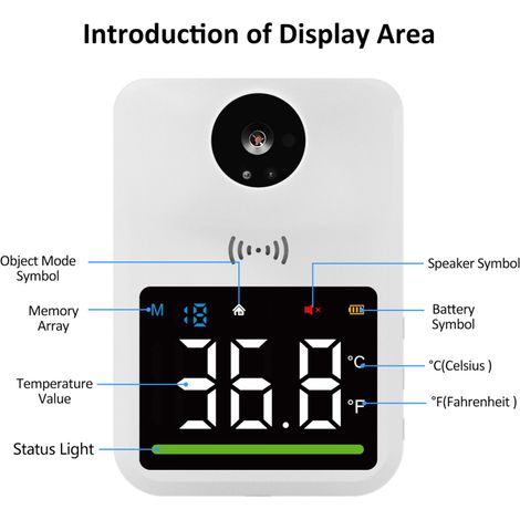 Berührungsloses Infrarot-Thermometer, Winterthermometer, HD-Display, 50 Speicherplätze, Anzeige in °C/°F, 30 Tage Standby-Zeit, Farbe: Weiß