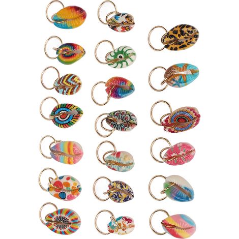 20 anneaux coquillage pour dreadlocks, accessoires cheveux DIY mignons, clips tressage raffinés, pendentifs décoration pour coiffure (1/5)