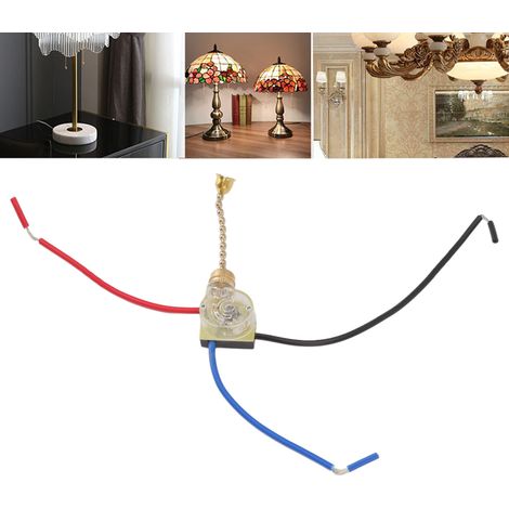 Interrupteur de remplacement pour ventilateur de plafond, interrupteur à fermeture éclair 3 fils, compatible avec lustres, ventilateurs, lampes et appliques murales, couleur or. (1/5)