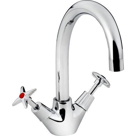 Bristan VAX2 SNK C Miscelatori monocomando per lavello a Doppia Leva, Finitura cromata (1/2)