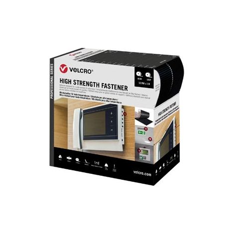 Cinta de Doble Cara Velcro Negro 50 mm x 5 m Extrafuerte