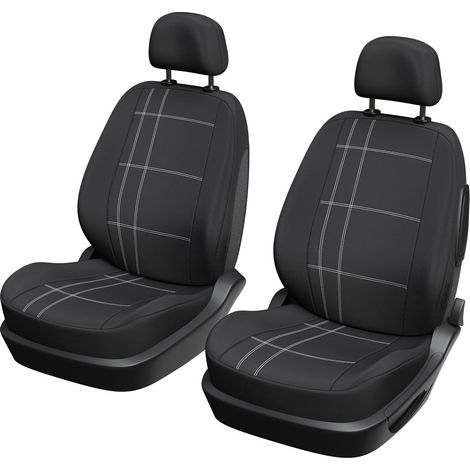 Set di 2 coprisedili anteriori - XLCOVER - Compatibili con Airbag - Nero - Coprisedili e poggiatesta