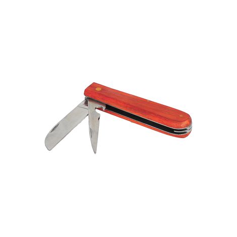 Coltello da officina in legno rosso con punta N0980