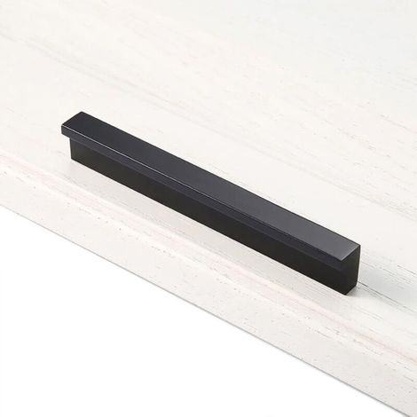 Nero - 2 x 90°L, 96 mm, maniglie per porte da cucina, maniglie per porte da camera da letto, maniglie per ante di armadi, maniglie per cassetti, maniglie interne per armadi, maniglie per mobili, allum