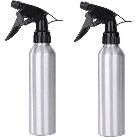 Flacons vaporisateurs vides en aluminium de 250 ml (Lot de 2) — Vaporisateurs fiables, idéaux pour les soins capillaires, le savon vert, les plantes et les parfums.