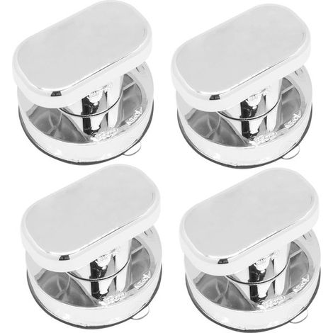 Deurkruk - 4 stuks - Zuignap deurgreep - Zuignap handvat - ABS - Zuignapgrepen voor schuifdeuren - Deur douchegreep - Kastgrepen - Geschikt voor ramen, kasten en badkamers - 62x61mm - Zilver (1/5)