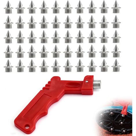 50 Pièces Pointes Piste en Acier Inoxydable 6mm, Clous à Pointes de 6 mm pointe athlétisme rechange avec extracteur, pour chaussures de sprint entraînement compétition adultes enfants (1/5)