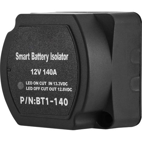 Mophorn Kit relè di carica divisa, isolatore automatico per doppia batteria da 4 m e 12 V con relè di rilevamento della tensione (VSR) da 140 AMP (1/5)