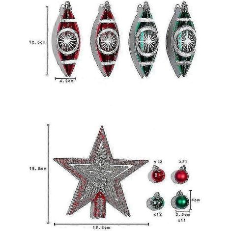 Boules de Noël en plastique avec cime et crochets assortis, décorations pour sapin de Noël « Vœux d'hiver » (bleu, R) (1/5)