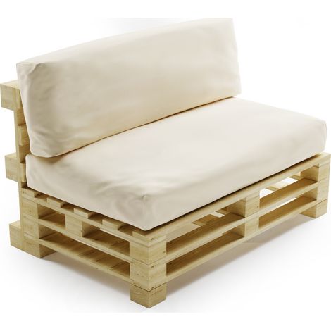 Coussins Palette Déhoussable Imperméable - LOT Beige Bananair Fabriqué en France (1/5)