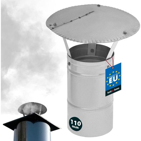 KOTARBAU® Chapeau de Cheminée - Acier Galvanisé - ø 110 mm - Argent - Chapeau Cheminée Anti Pluie - Résistant à la Corrosion - Installation Facile - Design Moderne (1/5)
