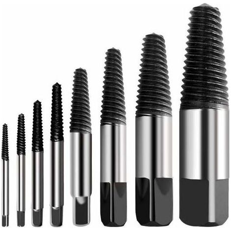 Extracteur de Vis Cassé Extracteur de Vis Multi-éclaté Kit Dureté en Acier Inoxydable Extracteur de Boulon de Vis Cassé Facile à Décoller Convient pour Enlever des Vis Endommagées (8pcs) (1/5)