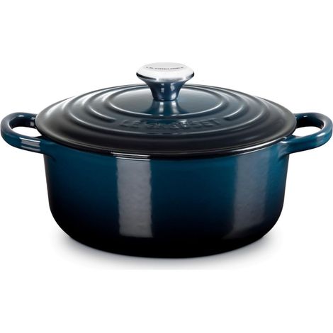 Cocotte ronde en fonte émaillée avec couvercle, 20 cm, 2,4 litres, couleur Nuit (1/5)