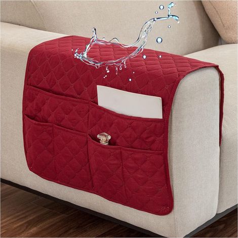 Organizador impermeable para reposabrazos de sofá con 6 bolsillos para tablet, teléfono y mando a distancia. (1/5)
