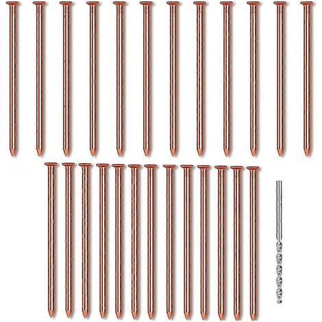 25 clous en cuivre pour souches d'arbres, 8 cm de long, en cuivre pur. (1/5)