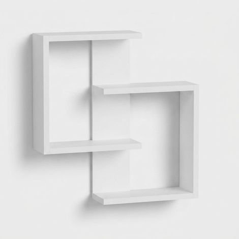 Designer-Wandregal aus veredeltem Holz Zeran - Weiß (1/3)