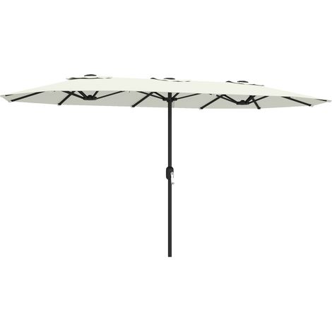 Parasol Celestino Double Face 4.6m Protection UV50+ Résistant Crème Noir (1/5)