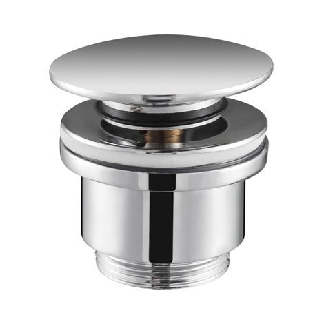 IMEX Valve de vidange en laiton chrome avec systeme click-clack 20 000 cycles filetage 1 1-4 compatible lavabos et bidets montage rapide acier et laiton – Modele VCC001