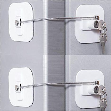 Verrou de réfrigérateur avec clé pour adultes, verrou pour porte de réfrigérateur ou de placard. (1/5)