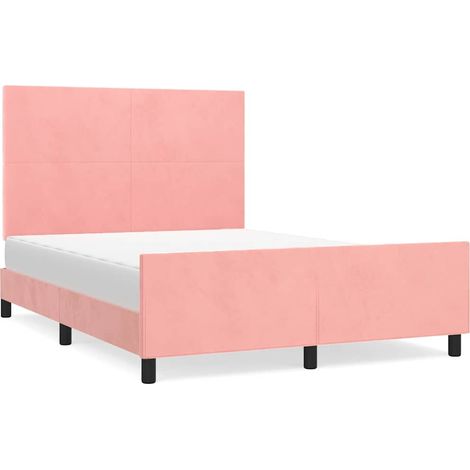 Maison Exclusive - Giroletto con Testiera Rosa 140x200 cm in Velluto (1/5)