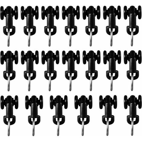 30-piece set of large 14.2mm diameter heavy-duty wheels, silent straight curtain track accessories with beaded track. (1/5)