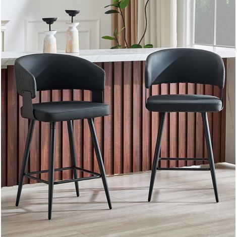 Silla comedor tapizada con reposabrazos PU OKMYHOME (1/5)