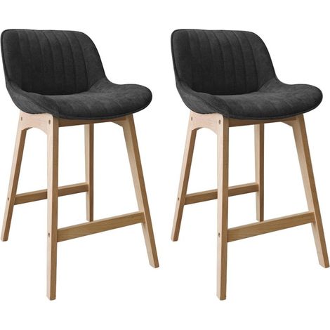 Set NORDEN Barstühle Eiche 65 cm mit Cordbezug (1/5)