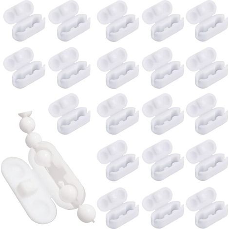 Lot de 20 raccords de chaîne en plastique - Connecteur de chaîne - Clip de chaîne à billes - Accessoires pour réparation de store, store vénitien ou rideau (1/4)