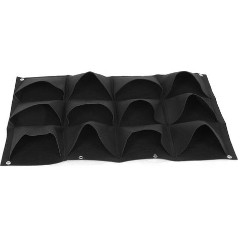 Pflanzbeutel für Garten, Balkon, Wand, Vertikal, Hängend, Schwarz, 12 Taschen (1/5)
