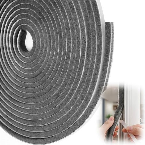 Boudin de porte 10 m (L) x 9 mm (l) x 9 mm (P) - Pour fenêtres - Bande d'étanchéité autocollante - Pour portes, fenêtres, armoires - Gris (1/5)
