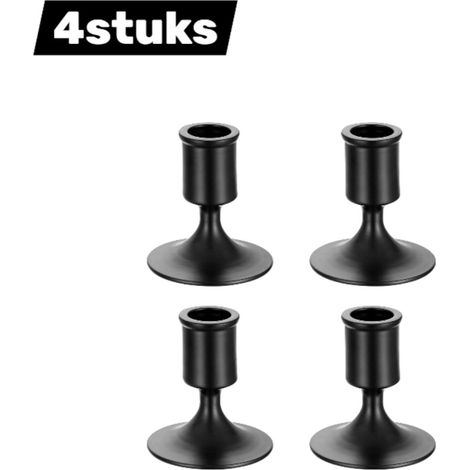 Lot de 4 chandeliers noirs modernes, parfaits pour créer une ambiance chaleureuse dans votre salle à manger, votre salon ou près de la cheminée. Décoration d'intérieur et de table à manger. (1/5)