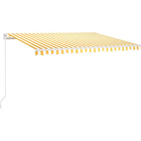 Maison Exclusive - Auvent manuel rétractable 450x300 cm Jaune et blanc (1/5)