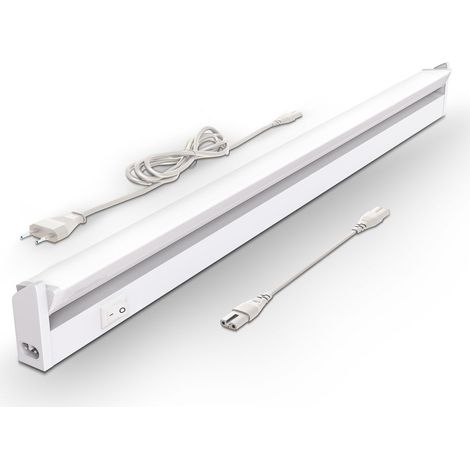 LED Leiste mit Ein-Ausschalter, neutralweiße Lichtfarbe, schwenkbar, Unterbauleuchte Küche, LED Lichtleiste Küche, Schrankbeleuchtung, 54,7x6,1x2,4cm