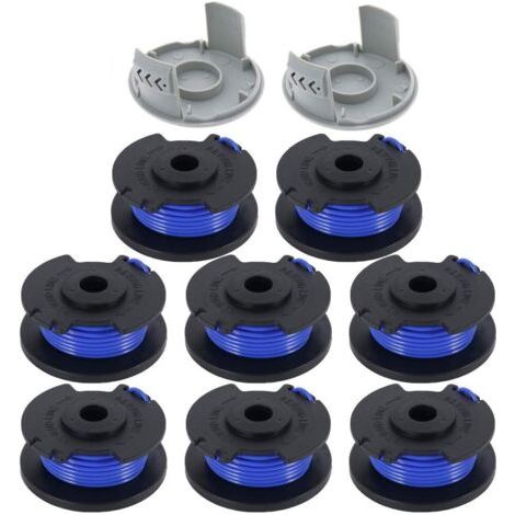 8 bobines de Fil de Rechange pour débroussailleuse 0,065" 18V 24V 40V Compatible Ryobi One+ AC14RL3A, String Autofeed 522994001 Capuchon pour débroussailleuse sans Fil 3,44m 8 bobines + 2 Capuchons (1/5)