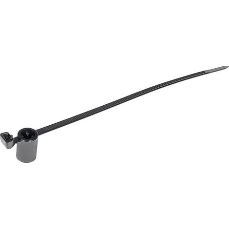 HellermannTyton 155-30602 T50SSBS5OT-E-PA66HS-BK Serre-câble 160 mm 4.60 mm noir avec pied ancre 500 pc(s) R018021