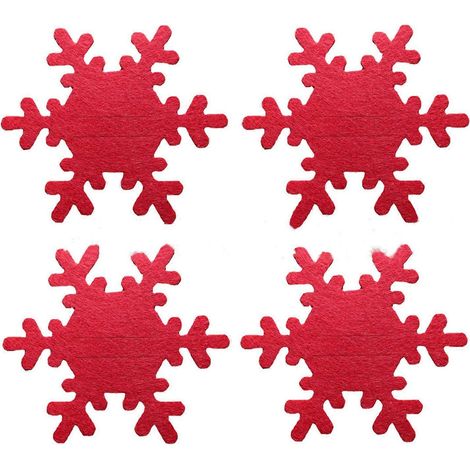 4 Pièces Noël flocon de neige Cutlery sac pliable finition soignée créer ambiance long durable festif Cutlery support (1/5)