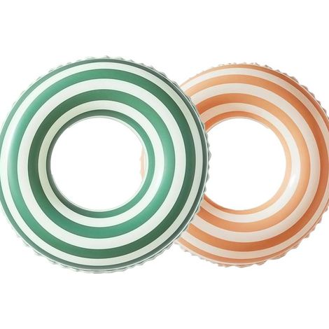 Bague flottante rayée en PVC, bouée gonflable pour piscine, plage et jeux de vacances. (1/5)