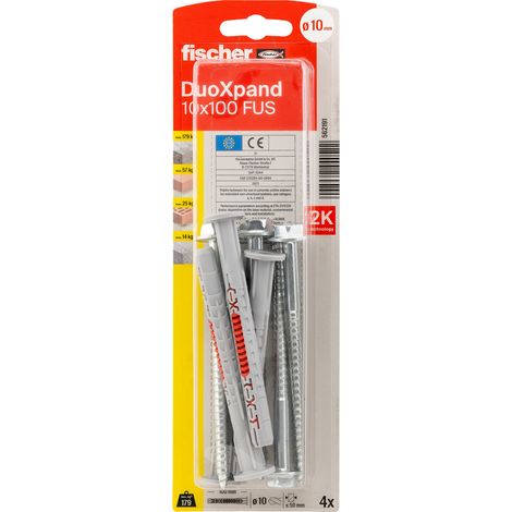Vis autotaraudeuse avec goupille Fischer DuoXpand TX40/SW13 10x100 mm 4 unités
