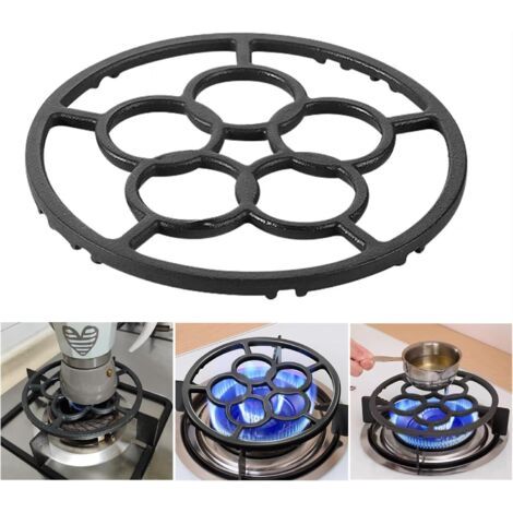 QORVA-Anneau de support en fonte pour wok - Antidérapant - Réducteur pour moka, cafetière, petite casserole, dessous de plat pour réchaud à gaz, réchaud de camping